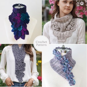 Crochet Pattern Collection #2 Floral Scarves, includes 4 beautiful crochet scarf patterns, scarf, floral scarf, crochet scarf pattern,