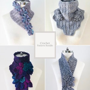 Crochet Pattern Collection #2 Floral Scarves, includes 4 beautiful crochet scarf patterns, scarf, floral scarf, crochet scarf pattern,