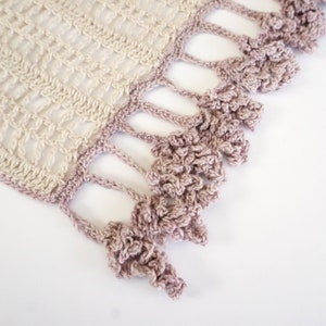 Lavender and Lace Shawl Crochet Pattern, Lavendar and Lace Scarf Pattern, scarf pattern, crochet, crochet pattern, floral lace scarf pattern image 8