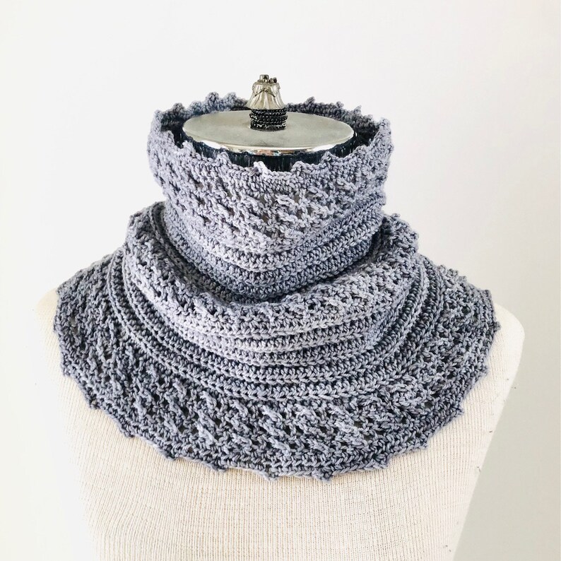 Cozy Cable Ribbed Cowl Infinity Scarf crochet pattern cable image 1