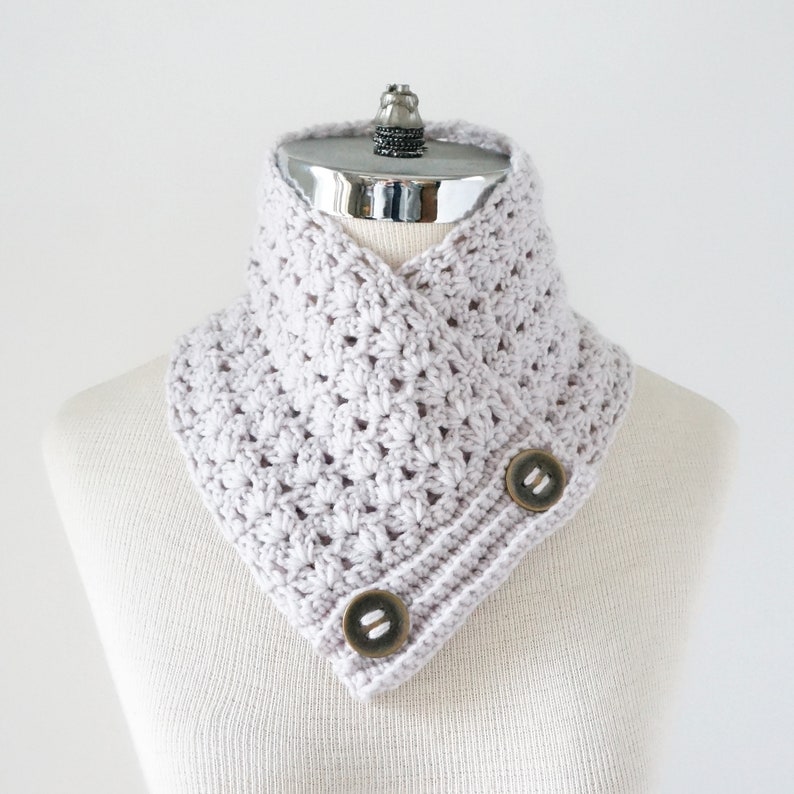 Classic Lace Neck Warmer Scarf crochet pattern in DK weight yarn, lace scarf, crochet lace, crochet scarf pattern, scarf pattern, crochet image 4