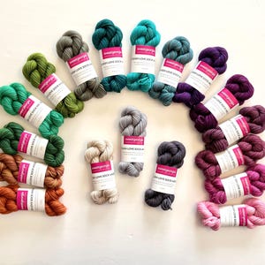 Yarn, micro mini yarn skeins, merino wool yarn, Sock Yarn, fingering weight yarn, various colors of yarn, multi coloured yarn, mini skeins,