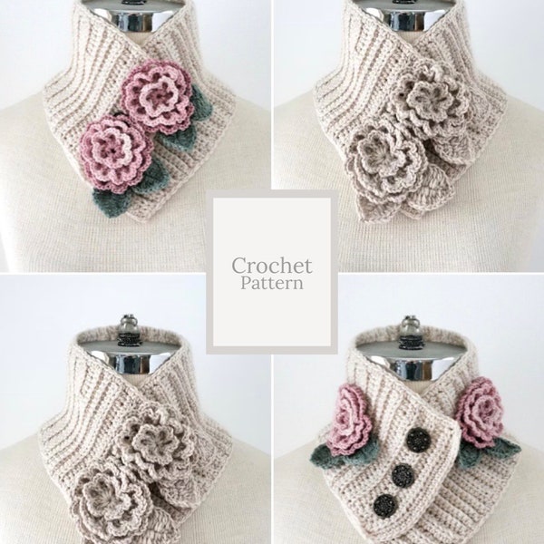 Floral Bliss Scarf crochet pattern, floral scarf crochet pattern, floral crochet pattern, scarf with flowers, crochet patterns, crochet