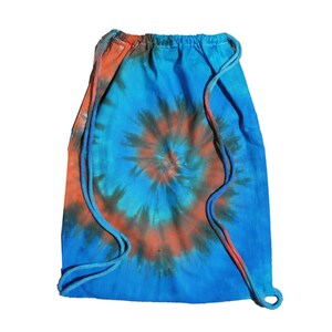 Rainbow tie dye drawstring backpack image 1