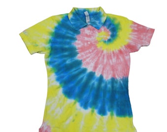 Pastel Rainbow  golf shirt-SMALL