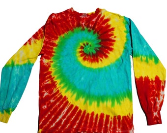 UNISEX tee long sleeve tie dyed LARGE