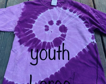 YOUTH tee purple tie dye LARGE