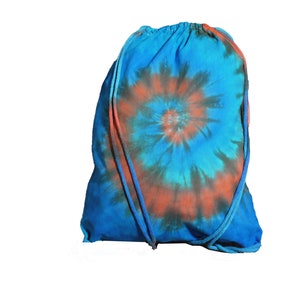 Rainbow tie dye drawstring backpack image 2