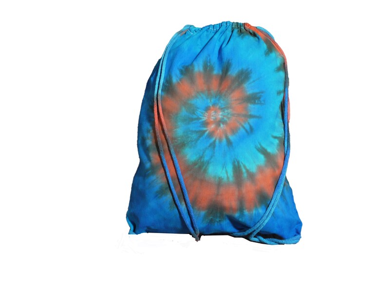 Rainbow tie dye drawstring backpack image 2