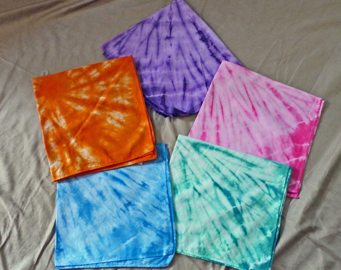 Featured listing image: Bandana-22x22 tie dyed cotton bandanas