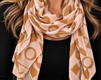 Latte Color- silk cut velvet scarf