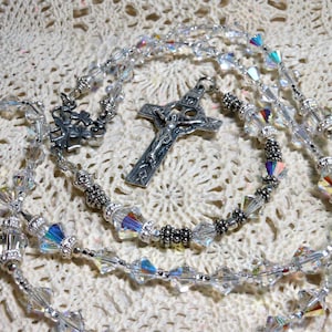 Celtic Bride Sterling Silver and Crystal Rosary-Wedding Rosary-Celtic Special Occasion