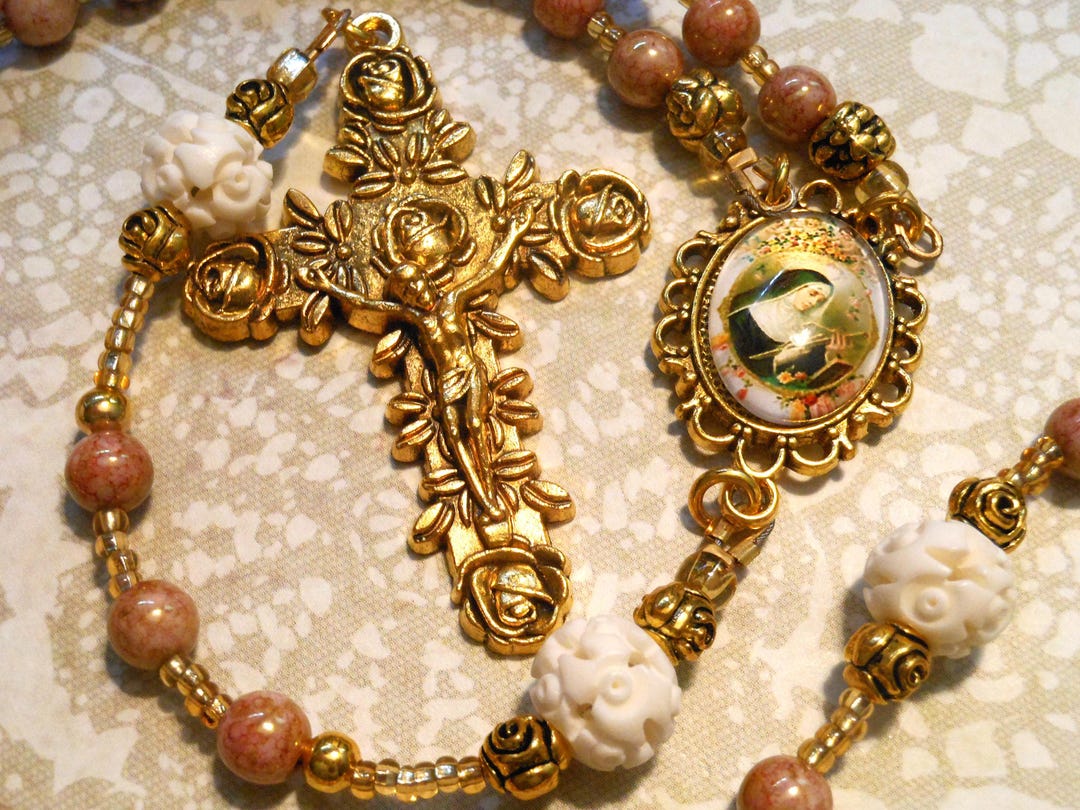 St. Rita Traditional Five Decade Rosary/catholic Rosary/sold by Lily of ...