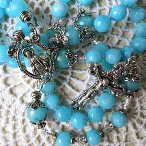 Miraculous Center Traditional Five Decade Rosary/Catholic Rosary/Sold by Lily of Peace