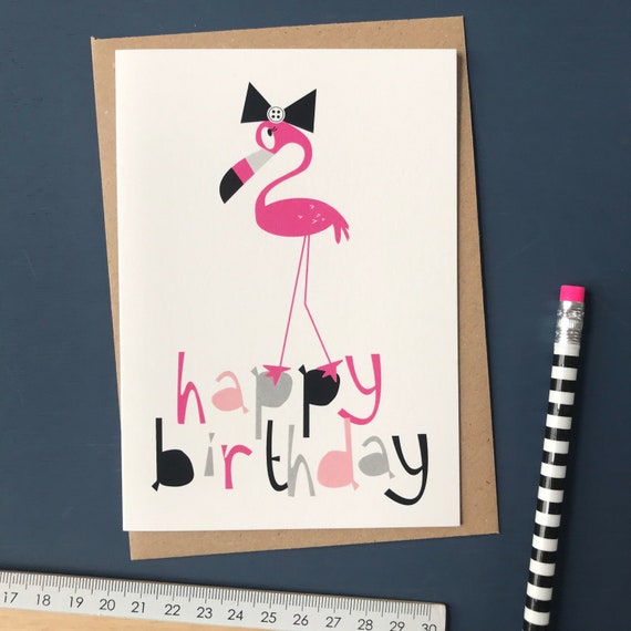 JanYoo 3D Pop Up Karte Geburtstagskarte Flamingo Grußkarten, Happy