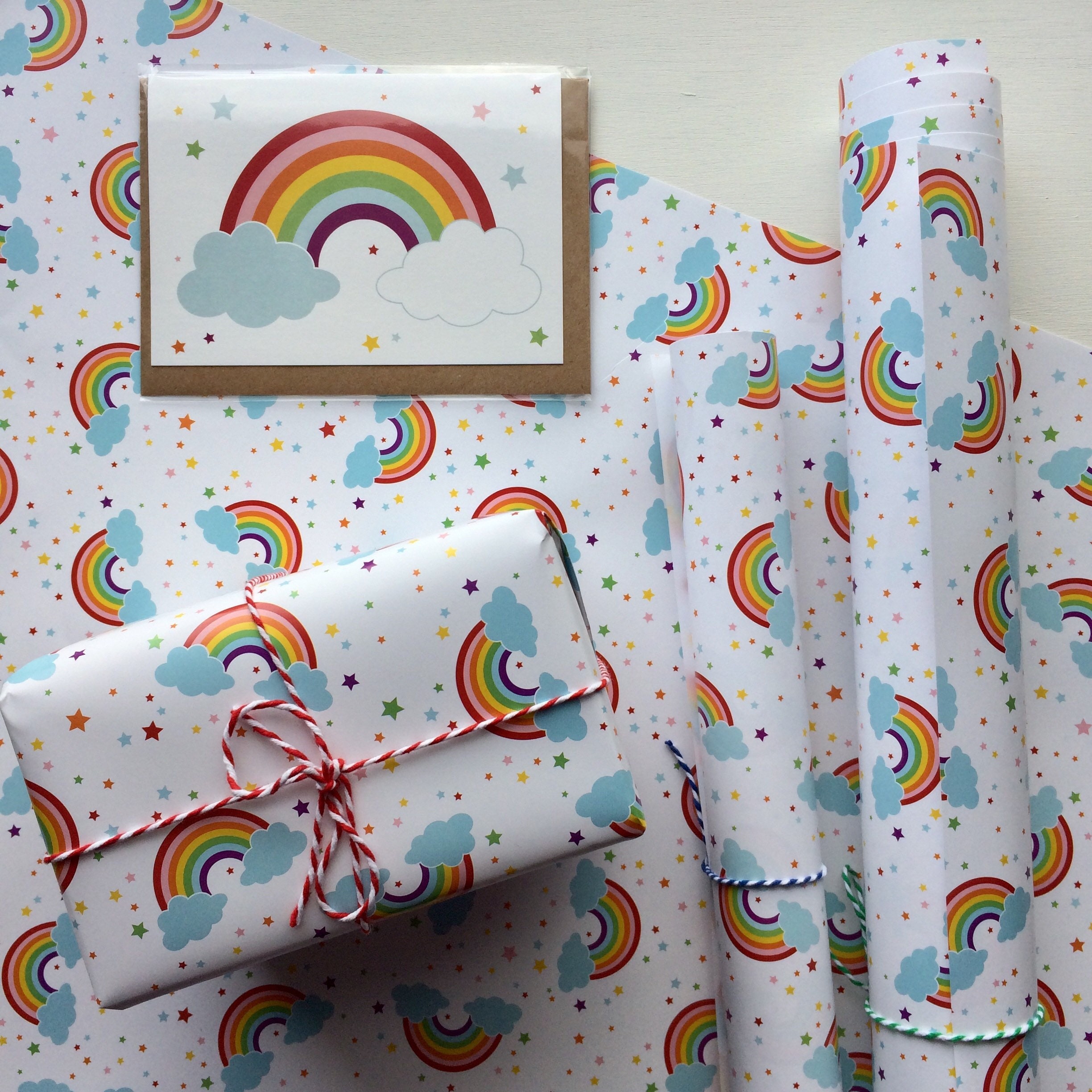 Rainbow Gift Wrapping Paper Etsy UK