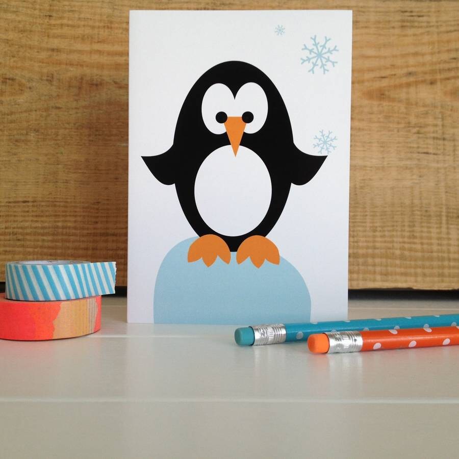 Penguin Card - Etsy