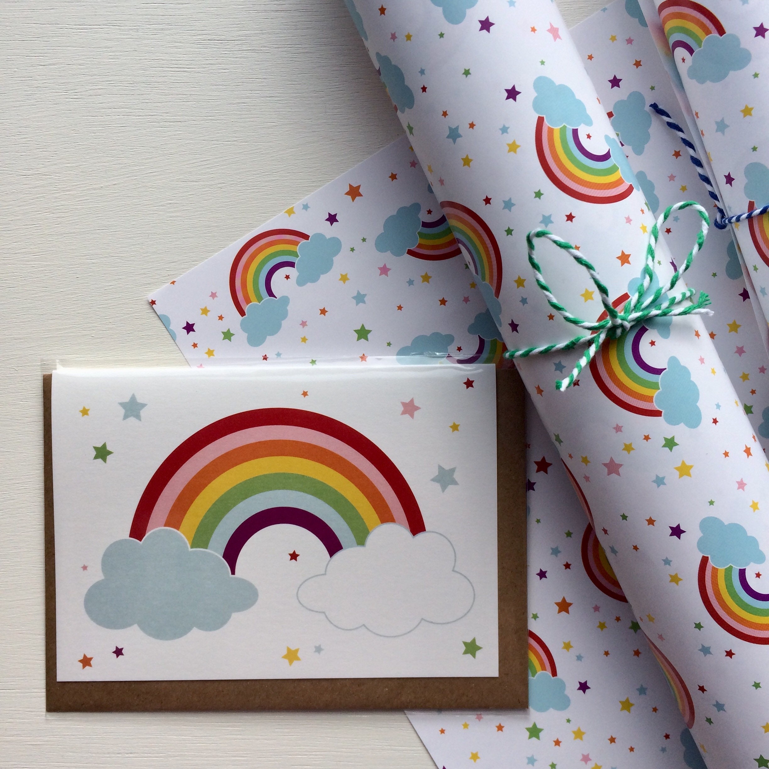 Rainbow Gift Wrapping Paper Etsy UK