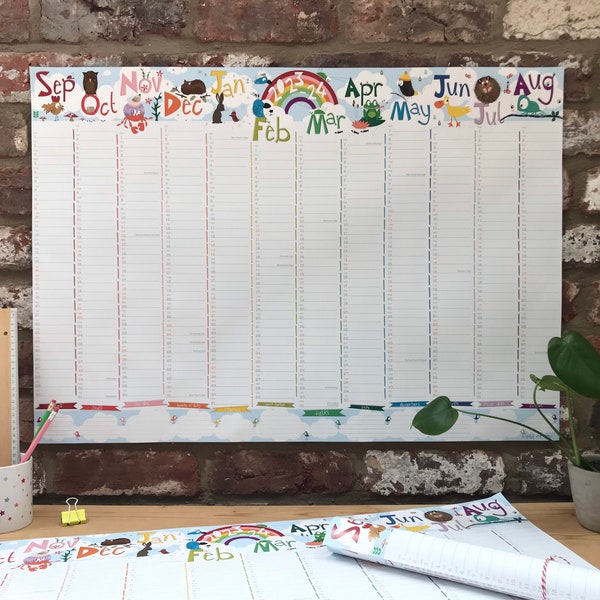 2023/24 Large Academic Rainbow Wall Planner