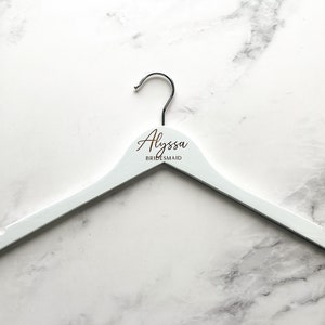 Custom Wedding Dress Hanger, Calligraphy Hanger, Bride Hanger, Bridal Hanger, Personalized Engraved Hanger, Bridesmaid Gifts Hangers image 9