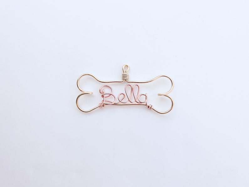 Personalized Dog Bone Ornament-Dog Lover Gifts,Gifts for Pets,Handcrafted Wire with Pet's Name,Unique Modern Dog Christmas Holiday Ornaments image 4