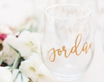 Personalized Wine Glasses, Bridesmaid Proposal Gifts, Script