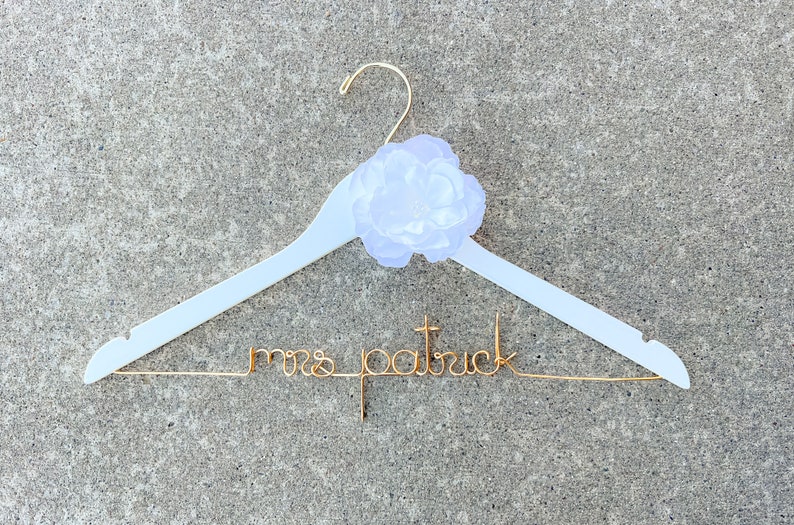 Custom Bride Hanger, Wedding Dress Hanger, Bridal Shower Gift, Bridal Hanger, Personalized Hanger, Bridesmaid Hangers, Bridesmaid Gifts image 3