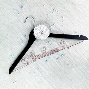 Personalized Wedding Dress Hanger with Flower: Bridal Shower Gift
