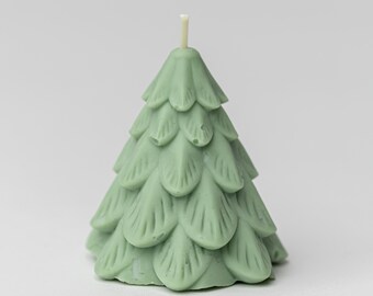 Little Christmas Tree Candle, Festive Celebration, Hand poured Spruce Tree
