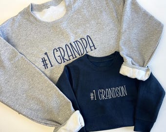 Custom Grandpa Grandson Sweatshirt Set, #1 Grandpa Gift