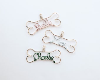 Personalized Pet Ornament - Handcrafted Wire Dog Bone with Pet's Name - Dog Christmas Gift,Dog Holiday Decor,Unique Pet Lover Dog Owner Gift