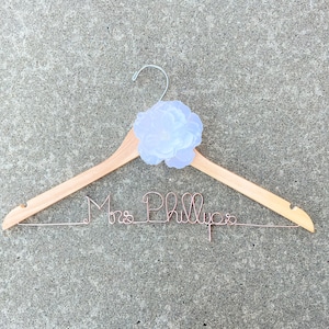 Custom Bride Hanger, Wedding Dress Hanger, Bridal Shower Gift, Bridal Hanger, Personalized Hanger, Bridesmaid Hangers, Bridesmaid Gifts image 1