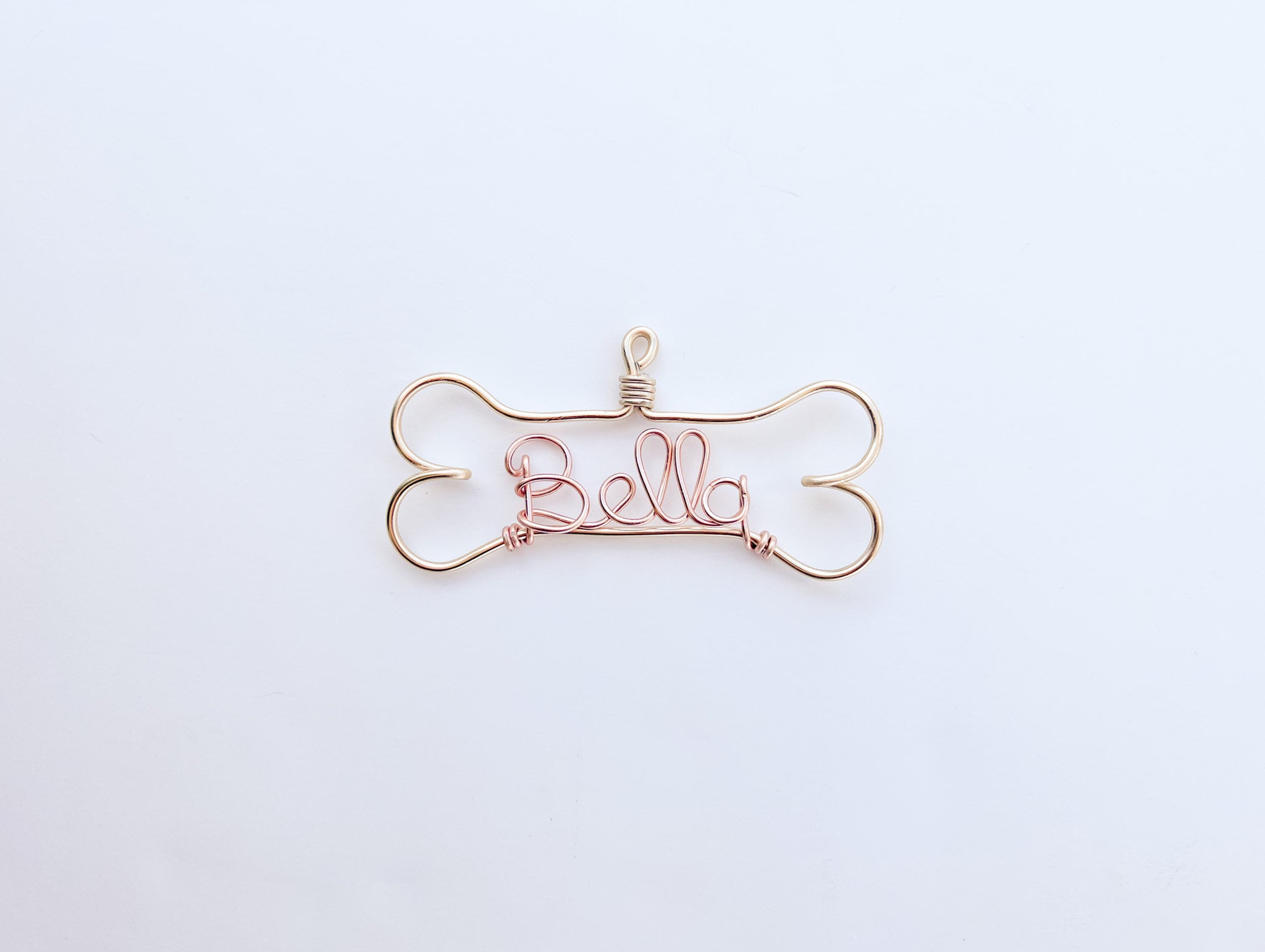 Personalized Pet Ornament - Handcrafted Wire Dog Bone with Pet&#39;s Name - Dog Christmas Gift, Unique Dog Ornament, Hand Shaped Wire Decor