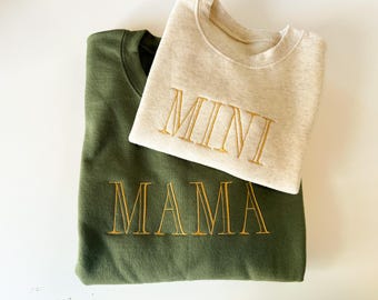 RESERVED for HARLEE  Sage Mama and Mini Sweatshirt Set, Mother's Day Gift