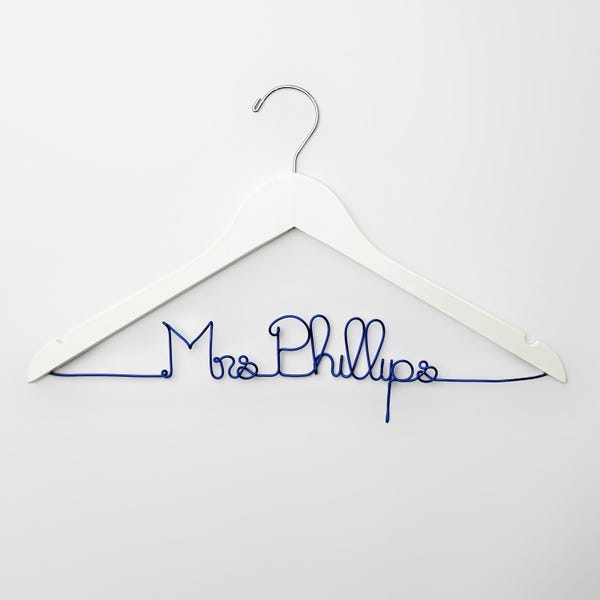 Personalized Wedding Dress Hanger: Bridal Shower Gift, Custom Wire Name Hanger