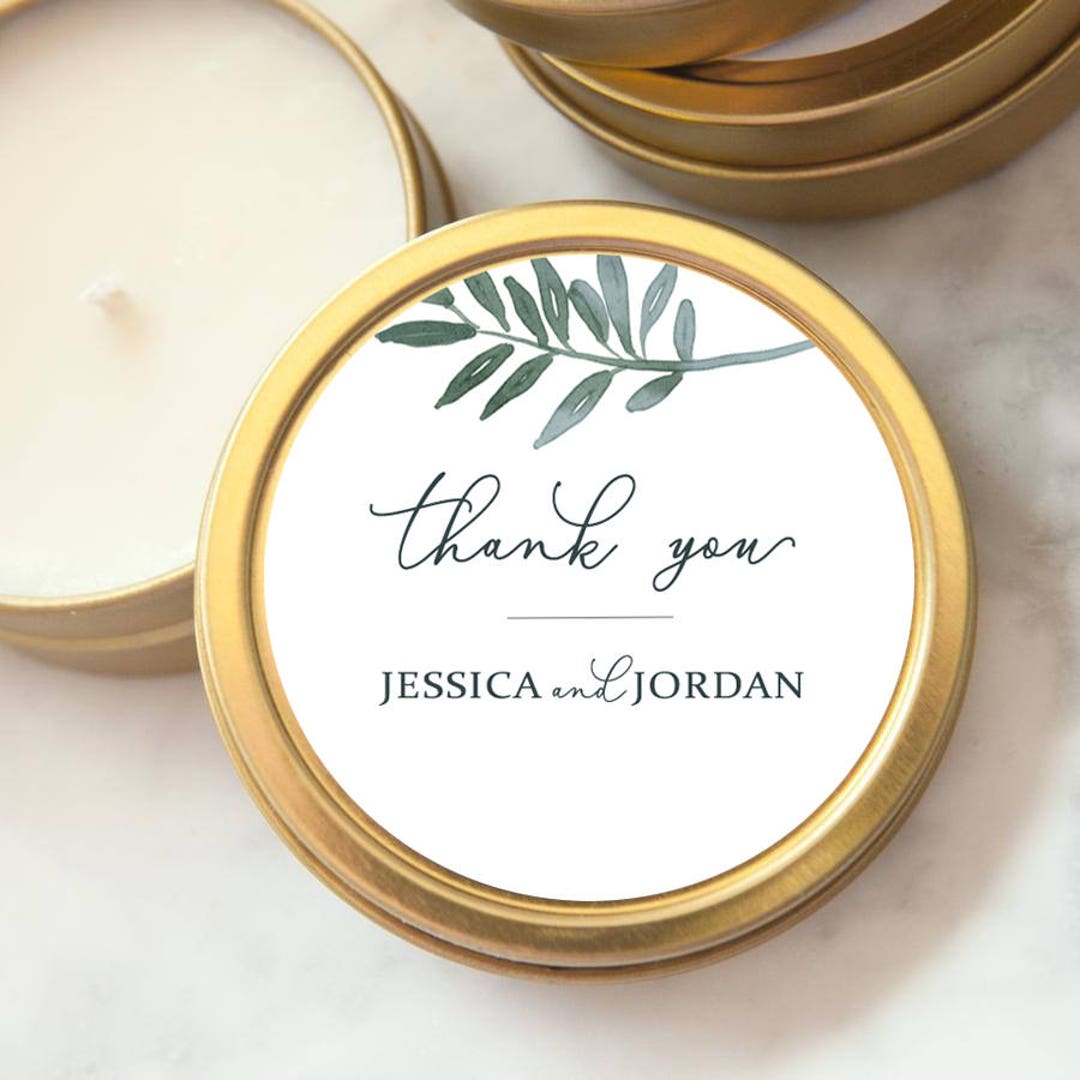 Wedding Favor Candles Custom Personalized Candle Tins Bridal Etsy