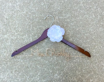 Bridal Wedding Dress Hanger, Personalized Hanger, Bride Hanger, Bridal Shower Gift, Bridesmaid Gifts, Wedding Gift, Unique Personalized