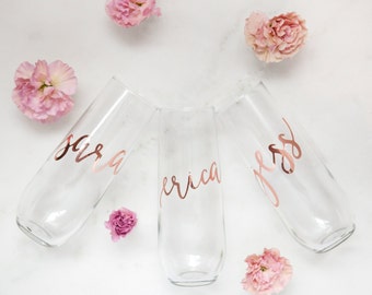 WALLFID Personalisierte Sektgläser - 6oz Edelstahl Mit Gravur