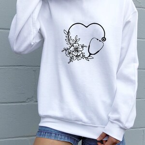 Nurse Heart Stethoscope Sweatshirt: RN Medical Gift