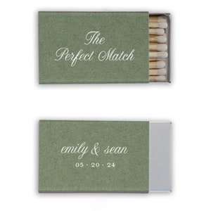 50+ The Perfect Match Wedding Matchboxes, Matches, Personalized Wedding Favors, Custom Party Favors, Modern Design