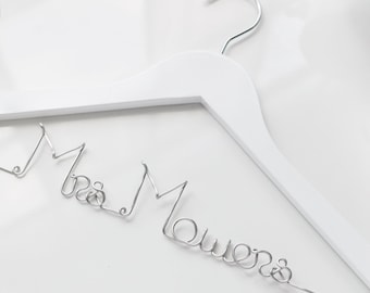 Personalized Wedding Dress Hanger: Bride Gift, Last Name Hanger