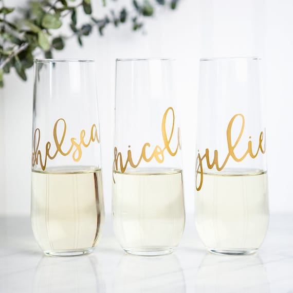 wedding party gifts bridesmaid gifts Custom champagne flute bridal party gift personalized bridesmaid gift custom champagne glasses bridesmaids glass champagne flute
