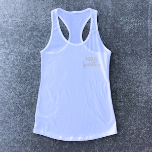 Mrs Tank, Honeymoon, New Name Shirt, Bride Tank Top, Mrs Tank Top, Honeymoon, Bridal Shower, Bachelorette Party, Bride Gift, Summer Wedding