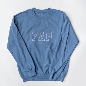 New Grandpa Sweatshirt: Embroidered Pap, Pappy, Pops Gift