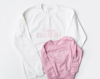 Grandmother Granddaughter Custom Sweatshirts, Grandma's Girl