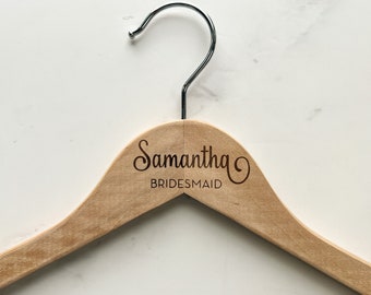 Custom Wedding Dress Hanger, Calligraphy Hanger, Bride Hanger, Bridal Hanger, Personalized Engraved Hanger, Bridesmaid Gifts Hangers