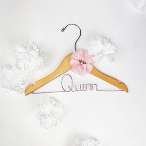 Infant Baby Flower Girl Hanger, Custom Name Hanger, Flower Girl Gift, Baby Shower Gift, Baptism Gift, Wedding Hanger, Nursery Décor, Baby image 7