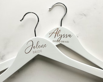 Custom Wedding Dress Hanger, Calligraphy Hanger, Bride Hanger, Bridal Hanger, Personalized Engraved Hanger, Bridesmaid Gifts Hangers