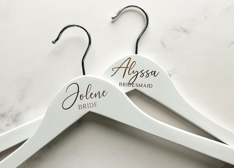 Custom Wedding Dress Hanger, Calligraphy Hanger, Bride Hanger, Bridal Hanger, Personalized Engraved Hanger, Bridesmaid Gifts Hangers image 1