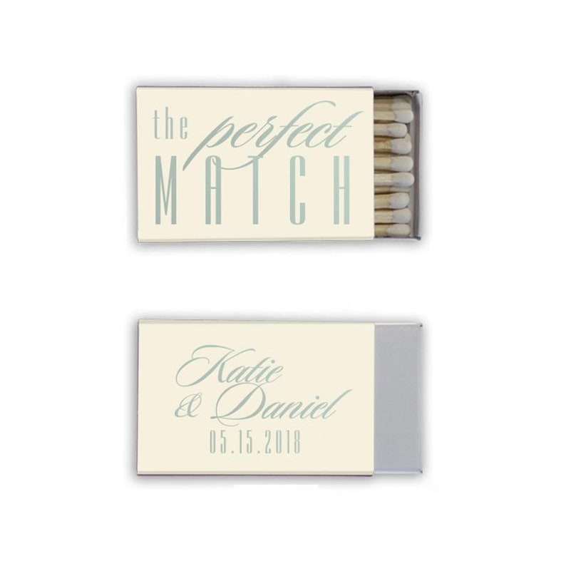 Custom Party Favors Matches Personalized Wedding Favors Modern Design 50+ Perfect Match Wedding Matchboxes